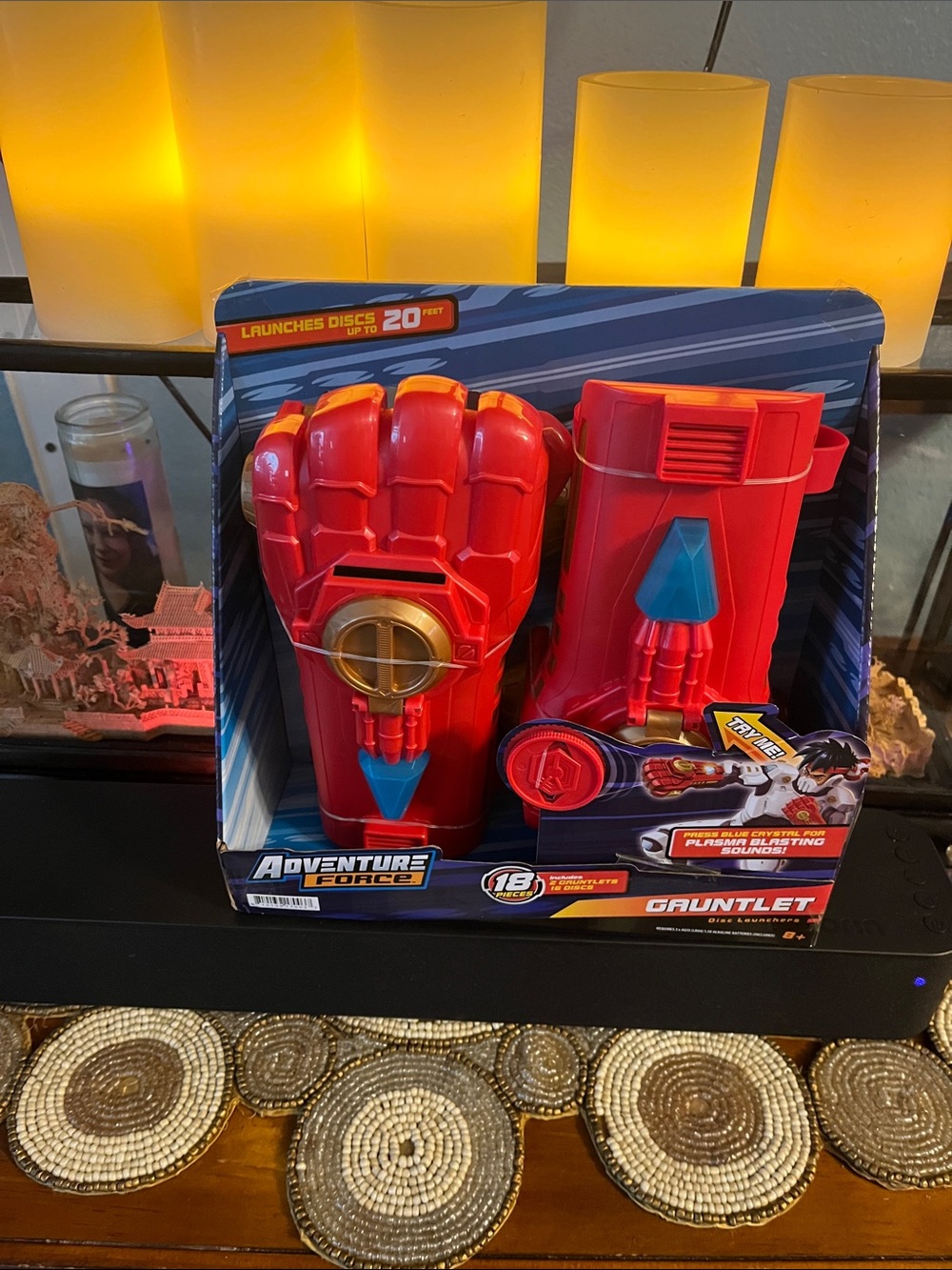 Red Kids Gauntlet Toy - Launching Disc Shooter